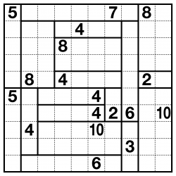 Solved Shikaku puzzle